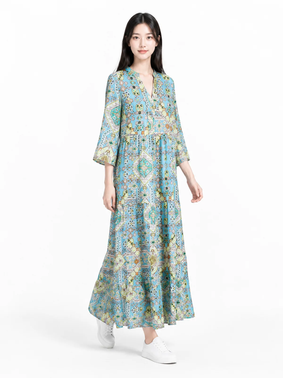 Made: a fictional model wearing the dress