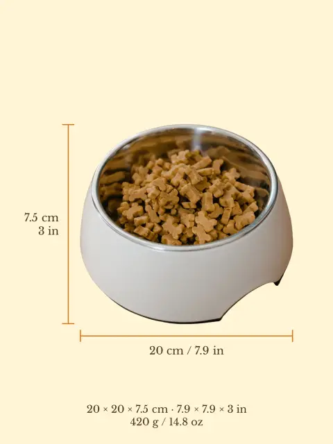 可拆不锈钢宠物食盆: 尺寸图