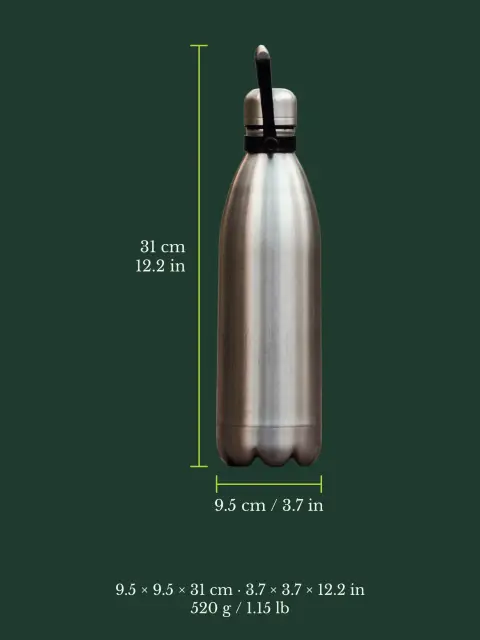 Insulated stainless steel bottle, 1 L: Size image