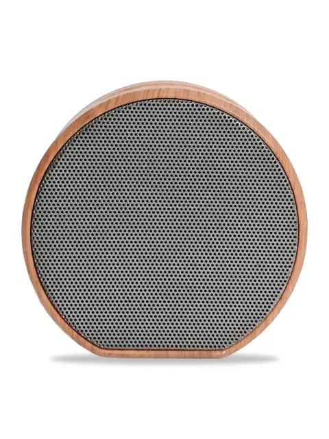 Round wooden Bluetooth speaker: White main image