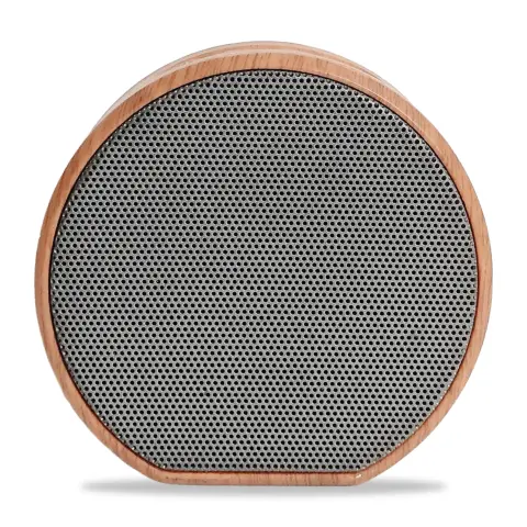 Round wooden Bluetooth speaker: White main image