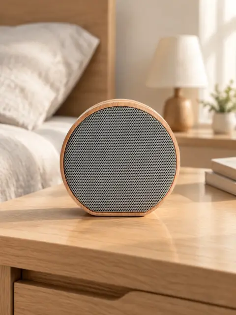 Round wooden Bluetooth speaker: Scene 2