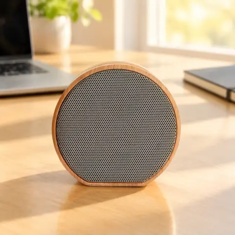 Round wooden Bluetooth speaker: Scene 3