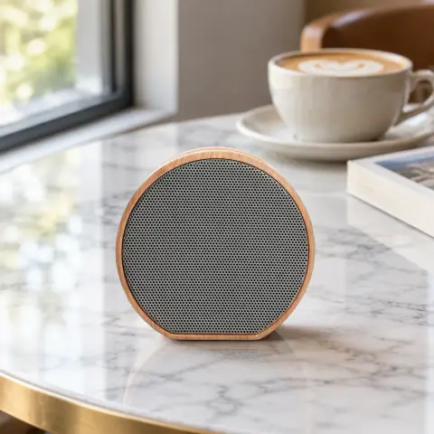 Round wooden Bluetooth speaker: Scene 4